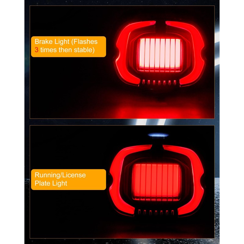 QUASCO LED Strobe Brake Tail Light Smoked Rear Taillight Compatible