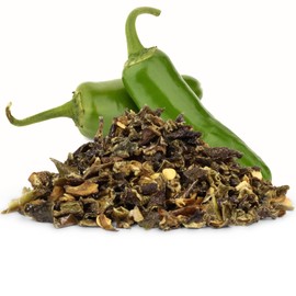 Dried Jalapeno Dices by It's Delish, 2 Lbs Bulk Bag | Dehydrated Jalapenos | Diced Green Jalapeño Peppers for Chili and Sausage Making, Hot Spicy Foods | Ready to Cook Chopped Veggies | Vegan, Kosher