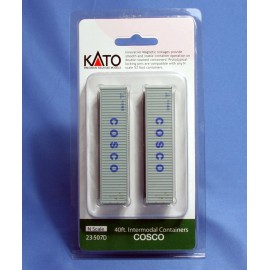 KATO N 23-507D COSCO 53 FT INTERMODAL SHIPPING CONTAINERS QTY 2 FACTORY NEW!!!