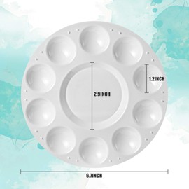 Round Paint Tray Palettes Plastic Pallets Watercolor Paint Tray for Kid Adult Student Craft DIY Art Paint Supplies (36 Pcs)