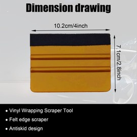RBOKO 2Pcs Squeegee for Vinyl, Felt Edge Squeegee Car Wrapping Tool Kits, Plastic Felt Edge Vinyl Squeegee, for Car Vinyl Wrap, Wallpaper, Window Tint Squeegee(Brown)