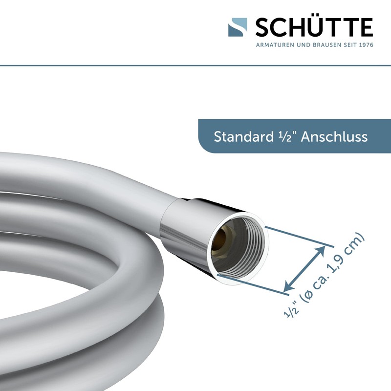 SCHÜTTE Shower Hose 1.5 m Silver Shower Hose with Twist