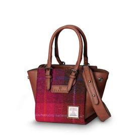 Islander The Mini Caillie Tote Harris Tweed & PU leather (Fuchsia Tartan), Fuchsia Tartan
