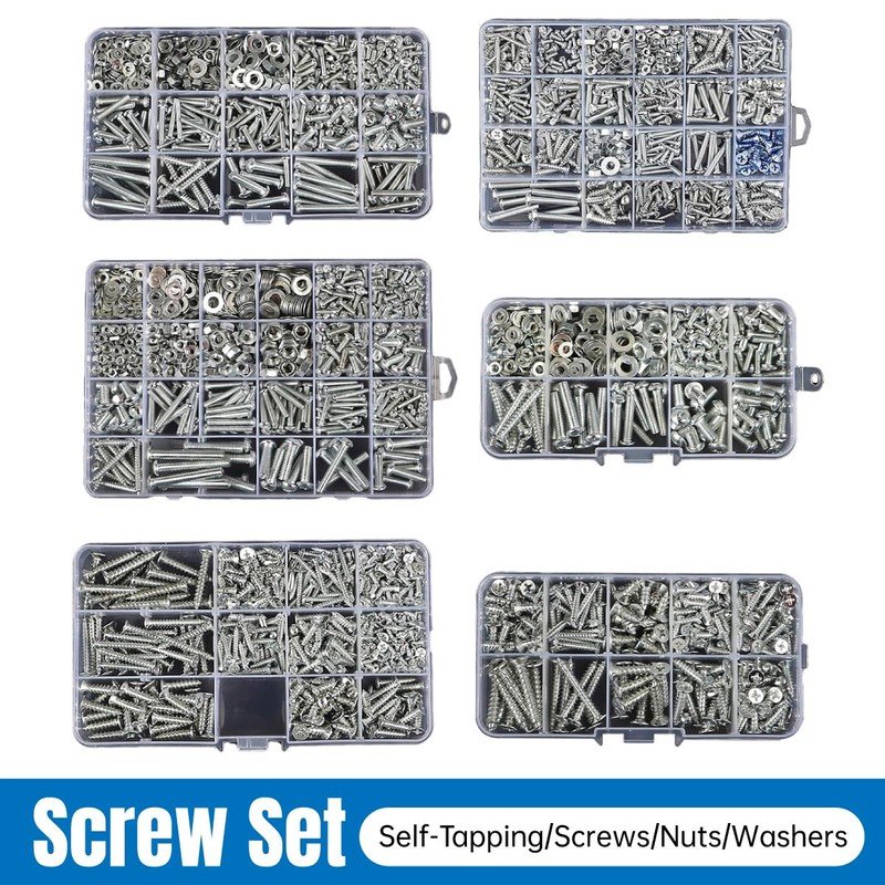 AIMALL Household Screw and Nut Kit - Complete Screw Box