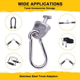 AMTHKNO 4-Pcs T-Lock Adapter W/Snap Hooks for Tonal Accessories, Tonal Accessory Shelf and Tonal Gym Machine (Only T-Lock Adapter W/Snap Hooks)