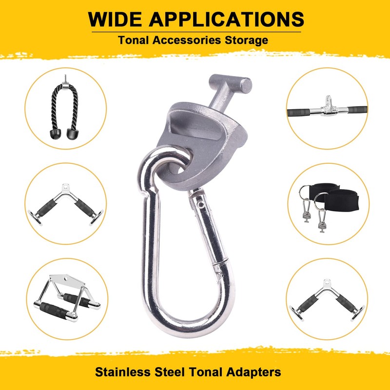 AMTHKNO 4-Pcs T-Lock Adapter W/Snap Hooks for Tonal Accessories, Tonal