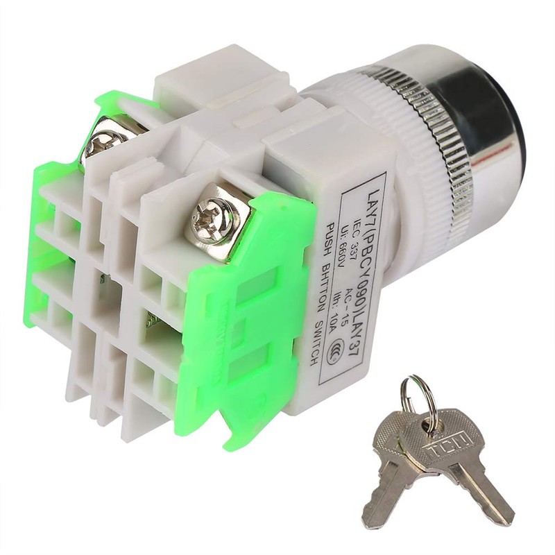 push switch, 220V 3 Position Rotary Key Switch with 2