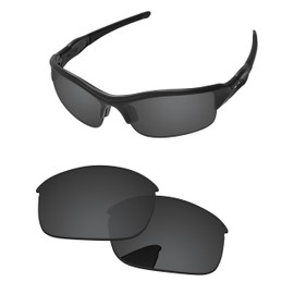 PapaViva Replacement Lenses for Oakley Flak Jacket OO9008 63mm Sunglass Solid Black Non-polarized