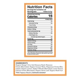 Just Ingredients Mango Lemonade Electrolyte Powder Sticks – Hydration Drink Mix with Essential Minerals & Electrolytes, Single-Serve Packets