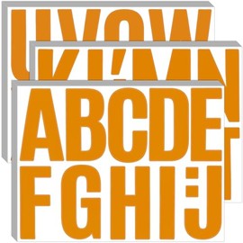 Bemeol 30 Sheets Letter Stickers 4 Inch Self Adhesive Alphabet Letters Stickers for Classroom Home Decor(Orange)