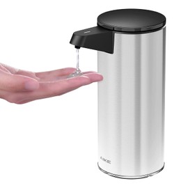 AIKE Soap Dispenser Automatic Stainless Steel with Infrared Sensor, 280 ml, Non-Contact Automatic Soap Dispenser, USB Charging, IPX7 Waterproof
