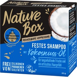 Nature Box firm shampoo with coconut oil, content: 85g shampoo for long-lasting freshness and refreshed feeling