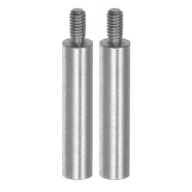 HARFINGTON 2pcs Dial Digital Indicator Extension Stem Rod 20mm Length 4.5mm Diameter M2.5 Thread High Speed Steel for Height Depth Gauge, Silver Tone
