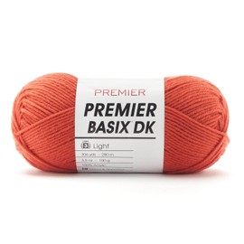 Premier Yarns Basix DK Weight Yarn, Made of Acrylic, Ideal Yarn for Crocheting and Knitting, Machine-Washable, Red, 3.5 oz, 306 Yards