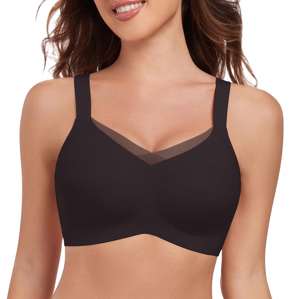 LEYSHE Women's Bra Without Underwire Comfit Bra V-Neck Seamless Bra