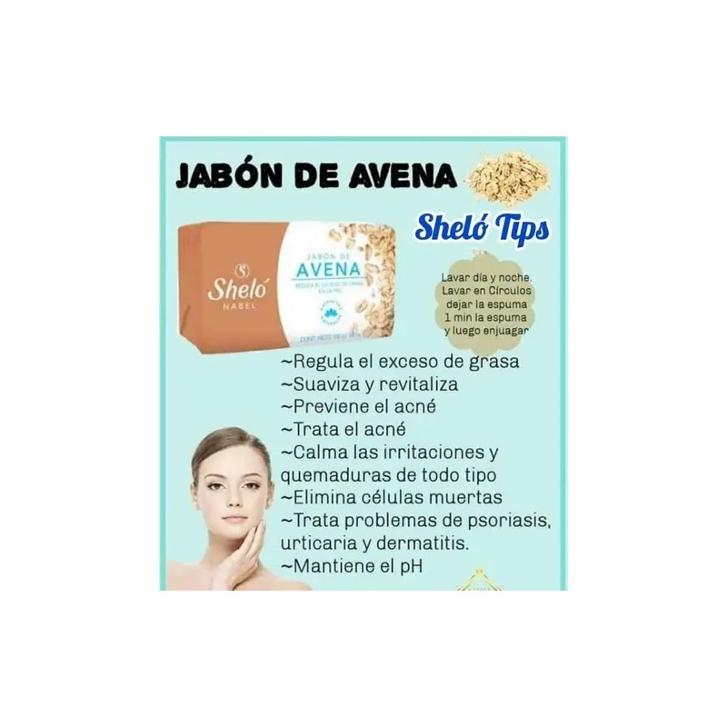 Jabón De Avena Especial Piel Grasa Acne 4 Piezas Shelo
