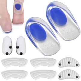 Spornfix Heel Cushions for Shoes, Pack of 10 Gel Inserts, Original Heel Pad Heel Spur Half Spring Sole, Gel Cushion, Heel Gel Inserts, Heel Wedge for Men and Women