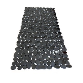 “Pebbles” Non-Slip Bathtub/Shower Mat 27.5”x14” Rectangular, Non-Toxic, Safe, Clean, Machine-Washable, Superior Grip & Drainage, Vinyl, for Smooth Floors ONLY, Opaque Black