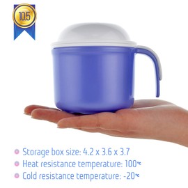 Large Denture Baths Cup, False Teeth Bath Cup with Strainer and Lid for Soaking Dentures or Storing Pacifier, Capacity 10.6 Oz