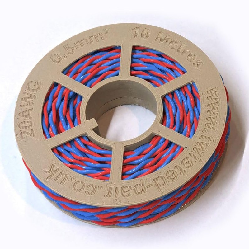 Red & Blue Twisted Pair Wire 20 AWG / 0.5mm²