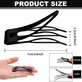 Chinco 24 Pieces Double Grip Hair Clips Metal Snap Hair Clips Women Hair Barrettes for Hair Making, Salon Supplies (Black, 2.8 Inch)