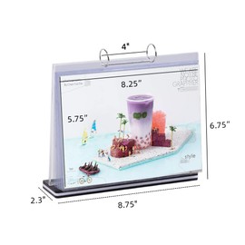 Rikyo Acrylic Sign Holder,Table Card Multi-Page Flip Display 6 Pages-12 Sides,T Shape Double-Sided Holder,Perfect for Restaurants,Wedding,Office,Photo Frames,Store,Promotions (Horizontal-6x8)