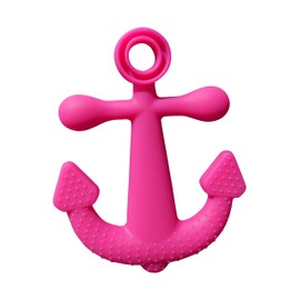 Anchor Sea Ship Teether Pacifier Teether Pacifier Dummy Chew Free BPA Free Cord with Pull Release Fastener 5 Colors (Pink)
