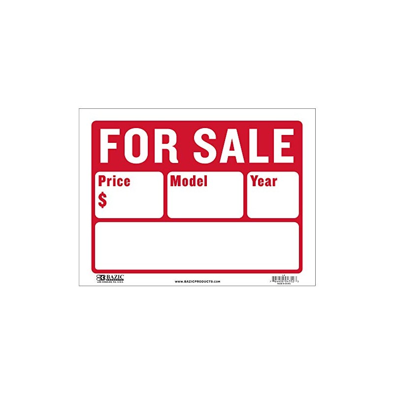 BAZIC 12" X 16" For Sale Sign (2-Line)