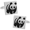 シルバー パンダ カフス カフスボタン カフリンクス n02371