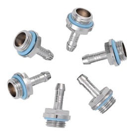Lazmin PC Water Cooling 6 PCS Two-Touch Fitting G1 / 4 Thread Barb Fitting Connection Tube for Computer Water Cooling System (7.2mm)