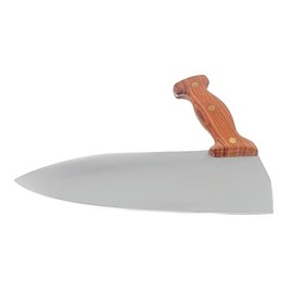 Generic Wristrait Professional Right Angle, Vertical Chef Knife – 9.5” Heavy Duty, Weighted – Reduces Strain on Wrist for Arthritis, Carpal Tunnel - Full Tang, Medium, Wood Handle, BBWSCHEF95