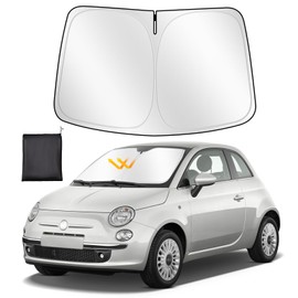 ZATOOTO Sun Protection Car Windscreen Custom Fit for VW Fiat 500 2014-2020, Windscreen Sun Protection Foldable, Thickened Reflective Polyester Blocks UV Rays and Keeps the Car Cooler