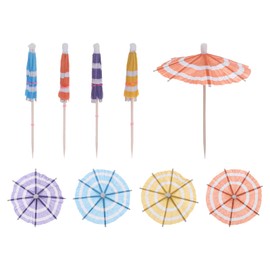 sourcing map 50 Pcs Circle Drink Umbrellas Cocktail,3.9 Inch Cocktail Picks Toothpicks Colorful Mini Paper Umbrellas for Drinks Cupcake Beach Party Decorations