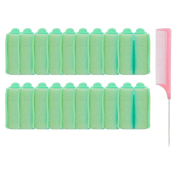 20 Pieces Foam Sponge Hair Curlers and Combs,Sponge Hair Rollers