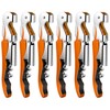 6 Pieces Professional Waiter Corkscrew Wine Openers, Orange Wine Keys