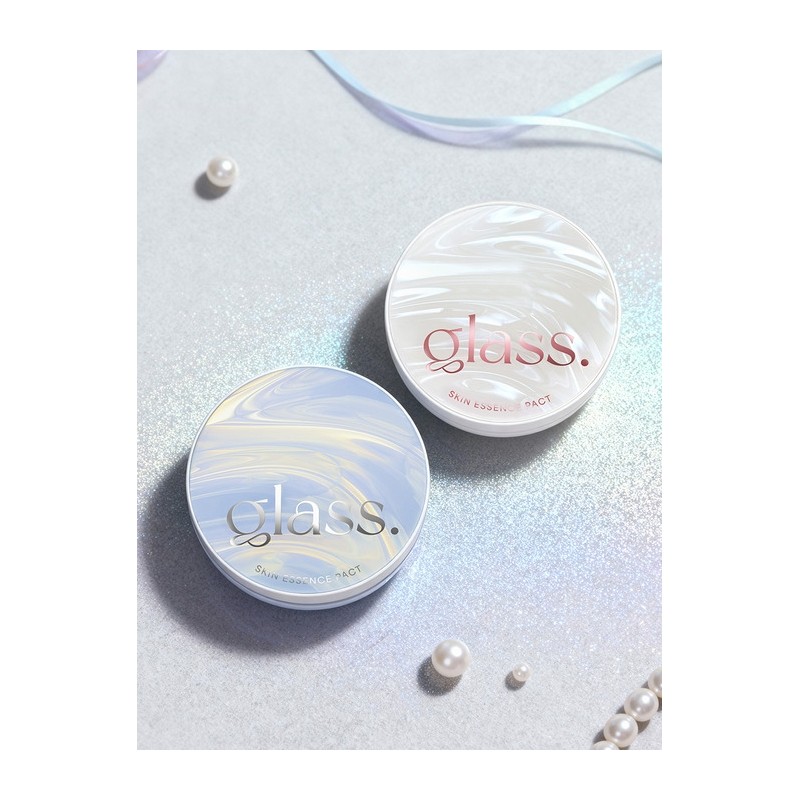 ★Sticker + 2 puffs★ Glass Skin Essence Pact (Soft Pearl