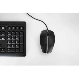 CHERRY GENTIX SILENT, Wired Mouse, Quiet Clickless Design Mouse, Perfect Ergonomy, Precise Sensor, Black