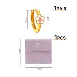 YSDYY 1 Pair of Flower Earrings and 1 Jewelry Bag, Cute and Sweet Earrings, Women's Earrings, Fashionable and Simple Earrings
