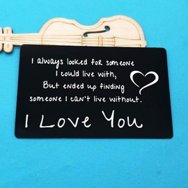 Engraved Wallet Insert Card for Boyfriend Husband Valentines Day Gifts for Men Wedding Anniversary Card Gifts Christmas Birthday Gifts I Love You Gifts for Boyfriend Fiance