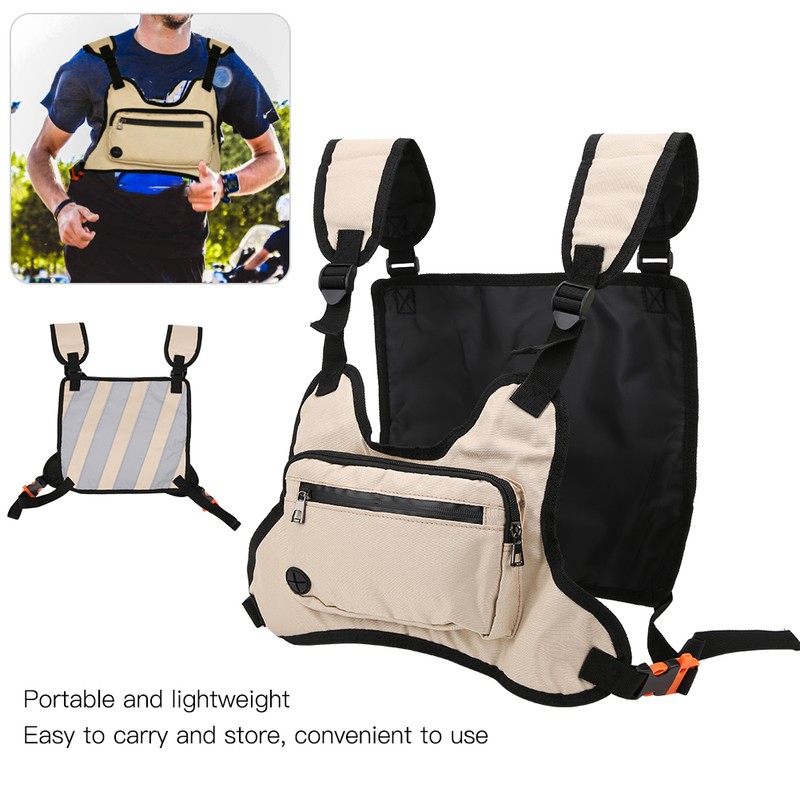 Outdoor Multifunction Tactics Chest Bag Nylon Khaki Leisure Sports Fitness