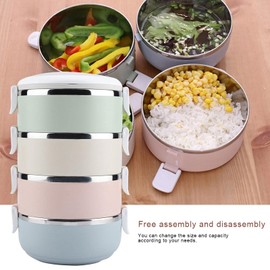 Thermal Lunch Box, 2800ml 4 Layers Portable Stainless Steel Thermal Stackable Leak-Proof Bento Food Container for Kids Adults School Office Work Home Picnic
