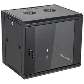 Tedgetal 9U Wall Mount Server Cabinet Network Rack Enclosure Locking Glass Door