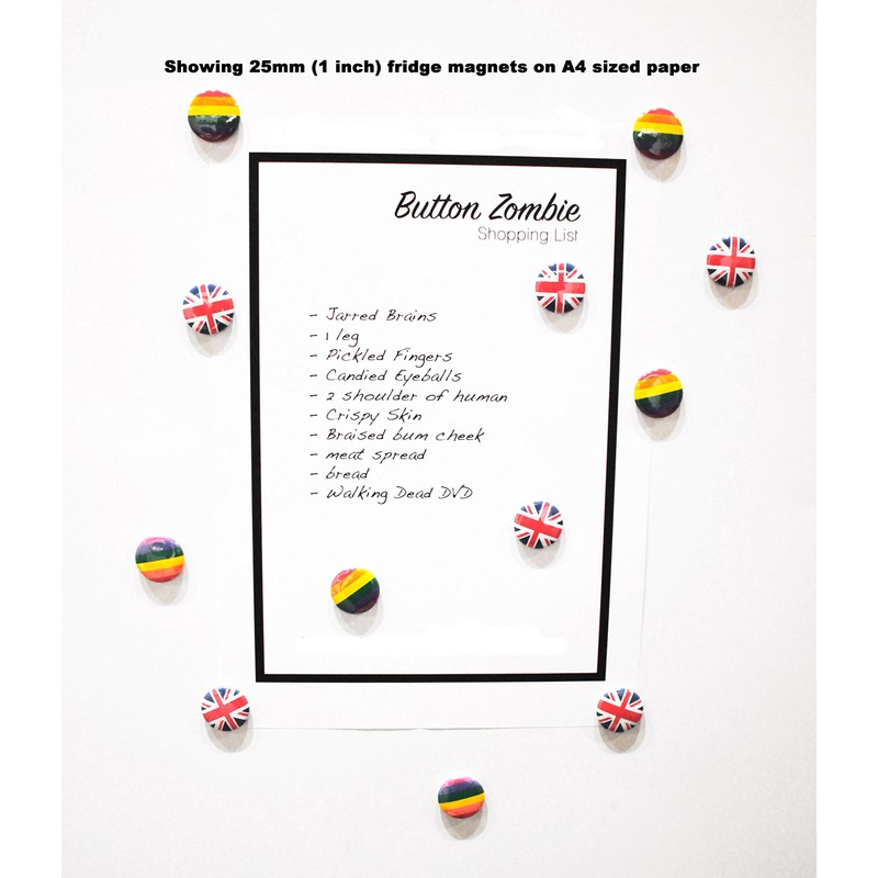 Zombies & Brains Fridge Magnet Set (25mm) - Made in