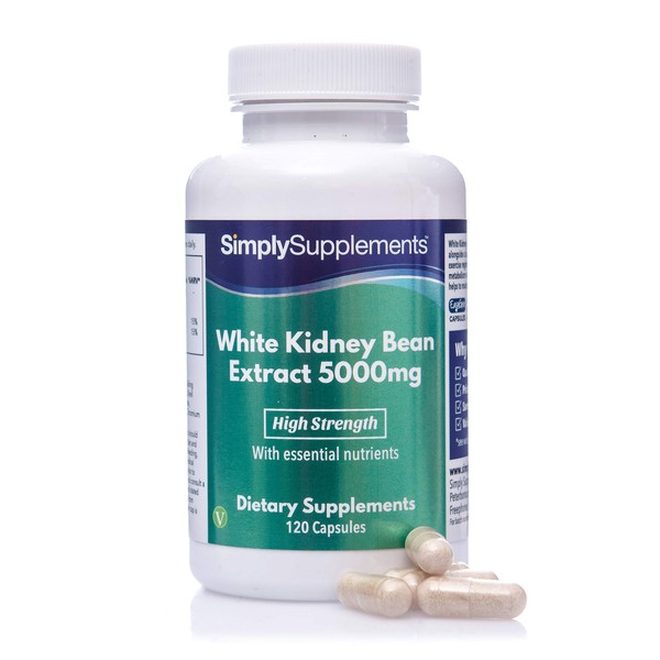 White Kidney Bean Extract Capsules 5000mg |120 Capsules | Manufactured in The UK