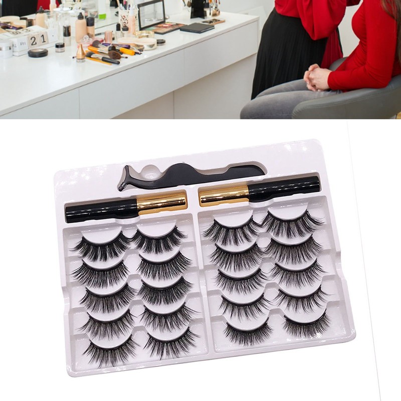 10 Pairs Magnetic False Eyelashes Waterproof Reusable Magnetic False Lashes