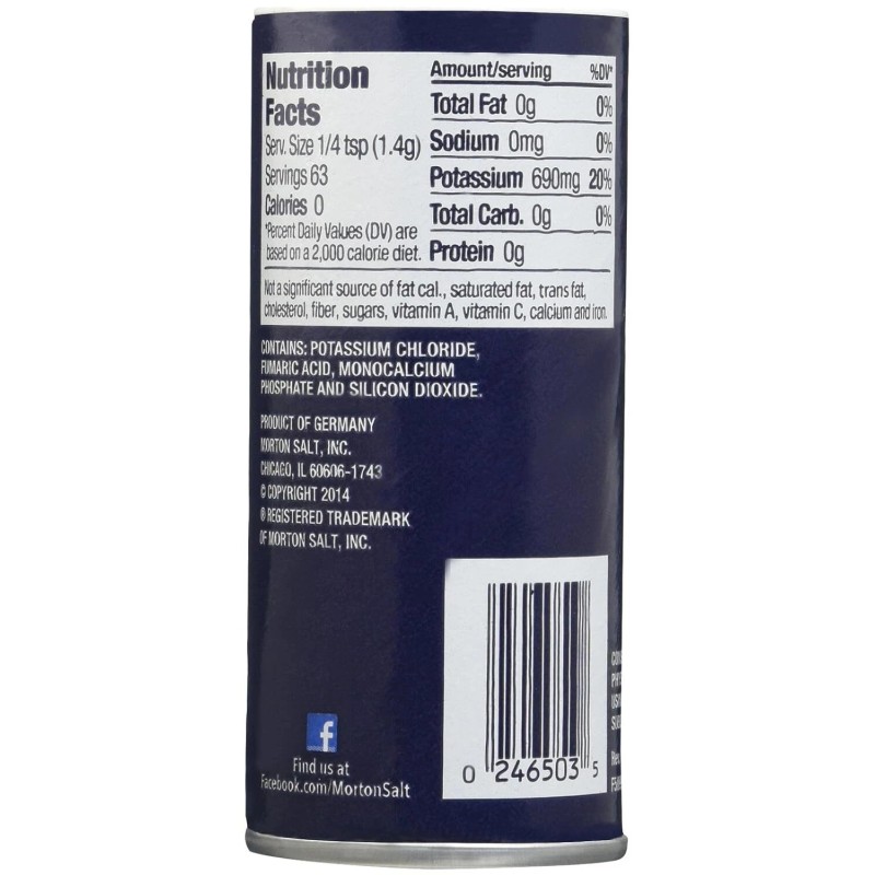 Morton Salt Substitute 2 Pack 6.24 Ounce Potassium Chloride Salt