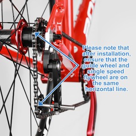 MUQZI Bike Single Speed Chain Tensioner, Aluminium Alloy Adjustable Chain Guide for MTB Road Bike Cycling Black