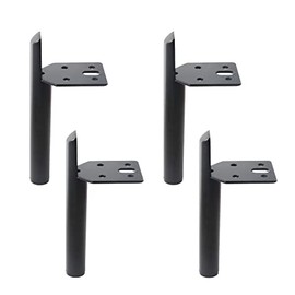 Osring Modern Furniture Legs 5 Inch Metal Furniture Table Leg Black, Steel Side-Mounted Sofa Cabinet Feet Set of 4, Also for Home Coffee Table Feet DIY Replacement