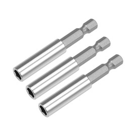 sourcing map 3 Pcs 1/4 Inch Hex Shank by 2.36 Inch Magnetic Bit Holder Extension, Quick Release Screwdriver Drill Bit Power Tool
