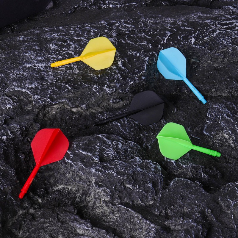 CyeeLife Integrated Dart Shaft and Flights Standard Shape,Dart Accessory Black/Red/Blue/Green/Yellow